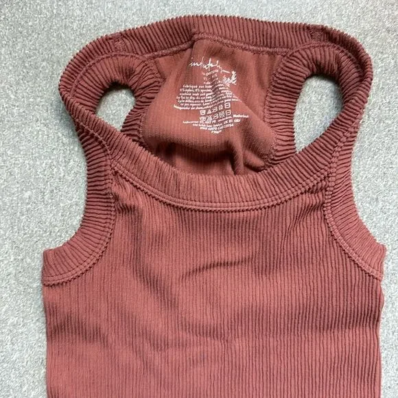 Free People Rust Ribbed Racerback Tank Top - Picture 4 of 14